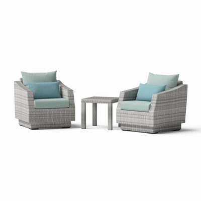 Fionnula 2-Person Patio Seating Set with Sunbrella Cushions