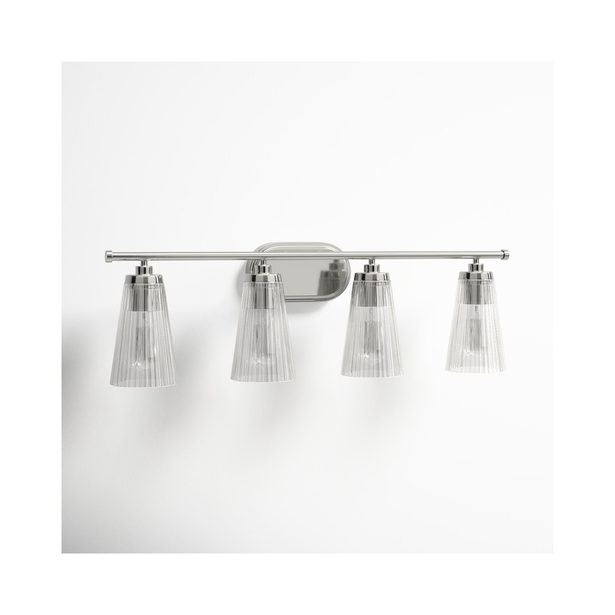 Jeanie 4 Light Ribbed Dimmable Bath Sconce, Nickel