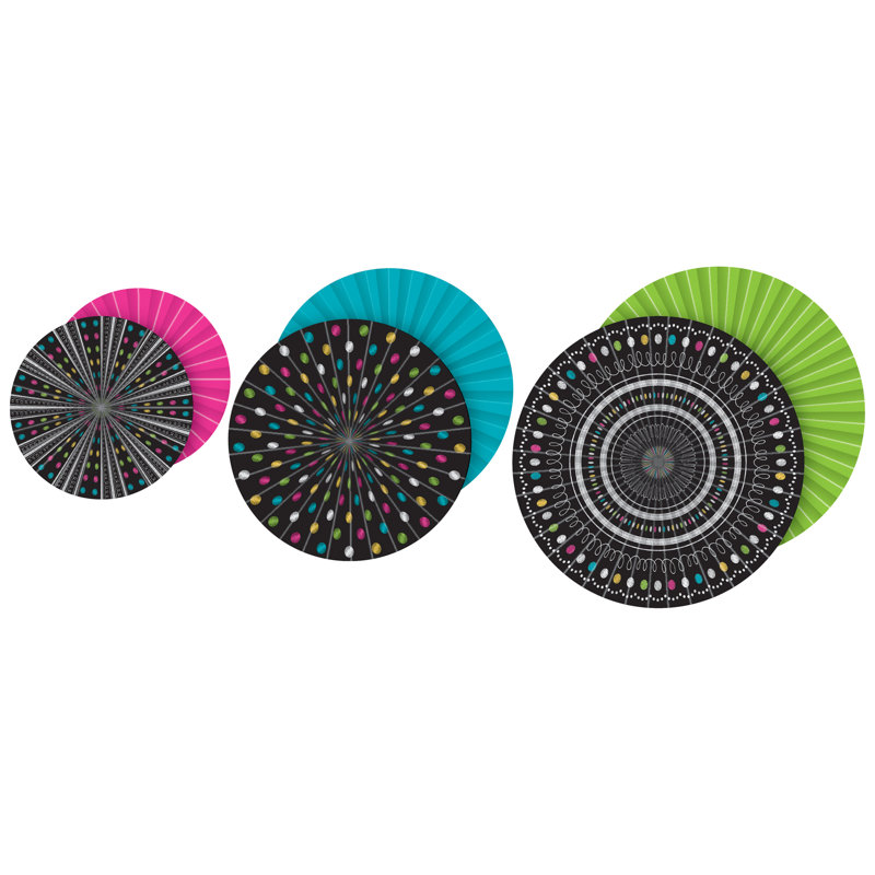 Ventilateurs de papier suspendus Chalkboard Brights