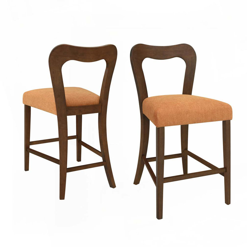 Tabouret de comptoir en bois massif, tabourets de bar, Noyer, Caramel
