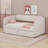 Twin Size Velvet Upholstered Daybed With Pop Up Trundle-1990300628