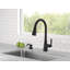 Robinet de cuisine noir mat Boyd avec douchette rétractable et distributeur de savon, robinet d'évier de cuisine monotrou moderne, poignée simple, noir mat-94791900