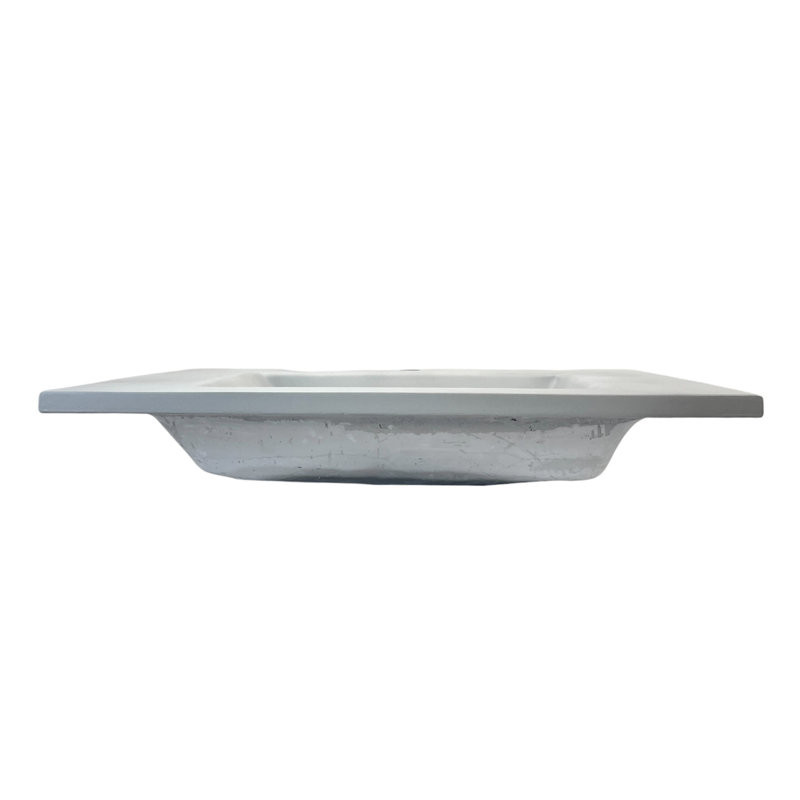 31'' Light Gray Concrete Single Bathroom Vanity Top with Rectangular Sink