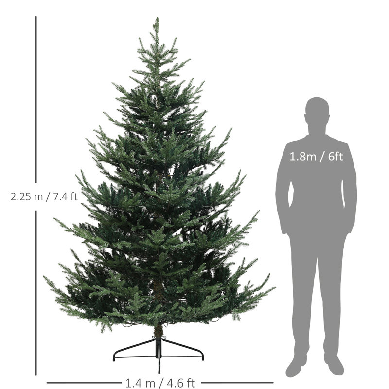 Arbre de Noël 55,1 po de largeur, 300 lumières à DEL, 1218 branches, pin artificiel nordique 7,5 pi