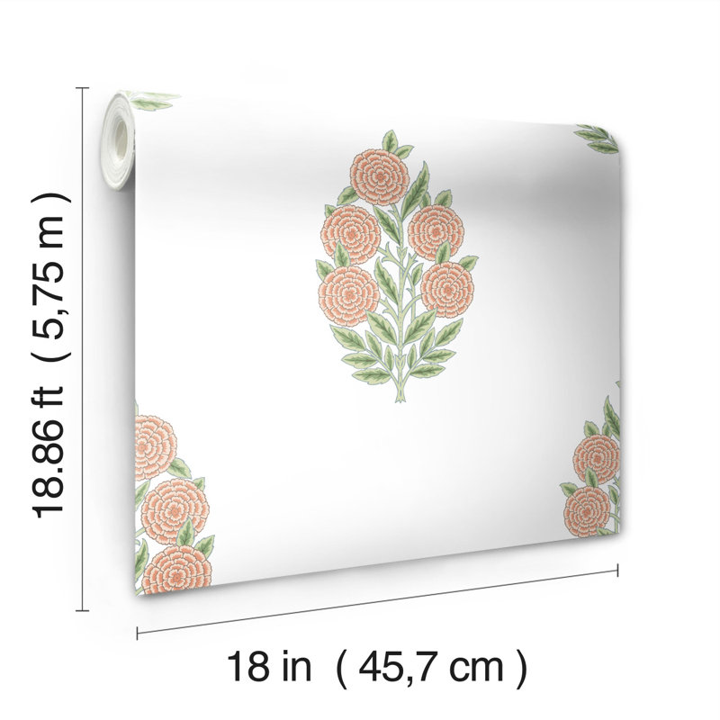 Rouleau de papier peint adhésif 18,86 pi L 18 po, Corail
