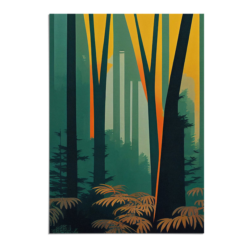 Blazing Forest Abstract - Wall Art, 29.7cm H x 21cm W, Paper, No Matte