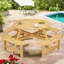 Ensemble repas pour 8 personnes avec 4 bancs intégrés et trou pour parasol Karabella-328028568