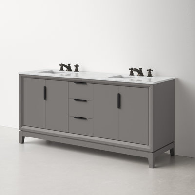 Charlise 72" Carrara Marble Double Bathroom Vanity