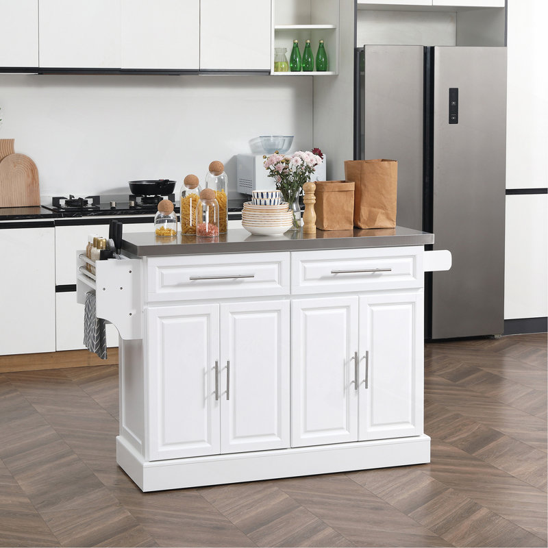 Îlot de cuisine polyvalent avec rangement abondant pour les délices culinaires, Blanc