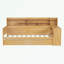 Lit de jour simple avec tablettes de rangement, deux tiroirs de rangement et bureau d'étude-182403681-182403680