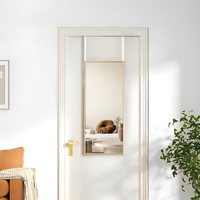 Heulyn Rectangle Metal Frame Over the Door Full Length Mirror
