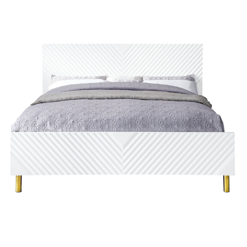 Lit plateforme Sare, Grand, Blanc