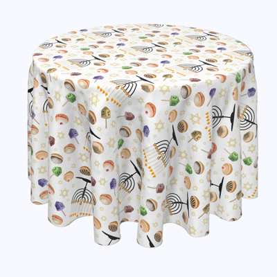 Bodenheim Geometric Round Hanukkah Tablecloth