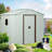 8Ft X 4Ft Outdoor Metal Storage Facility, White - Galvanized Iron Framework, Ventilated Air Vents, Sliding Doors With Padlock, Simple Build Process Shed, Build, Punched Vents For Enhanced-125291588