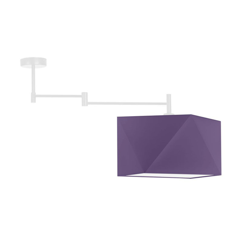 Demarie Fabric Semi Flush Mount, White, Purple