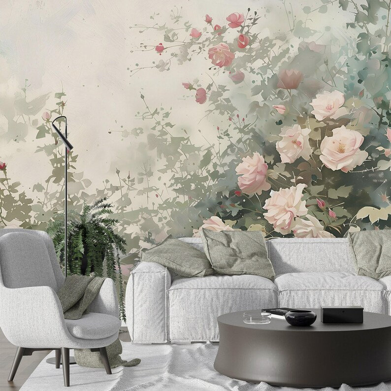 Soft Blush Garden Breeze, 114" L x 204" W