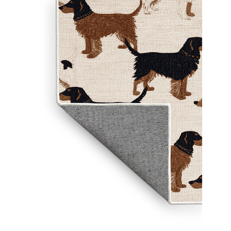  Tapis lavable pour chiens de style hollandais Kooikerhondje, Rectangle 5 pi x 7 pi