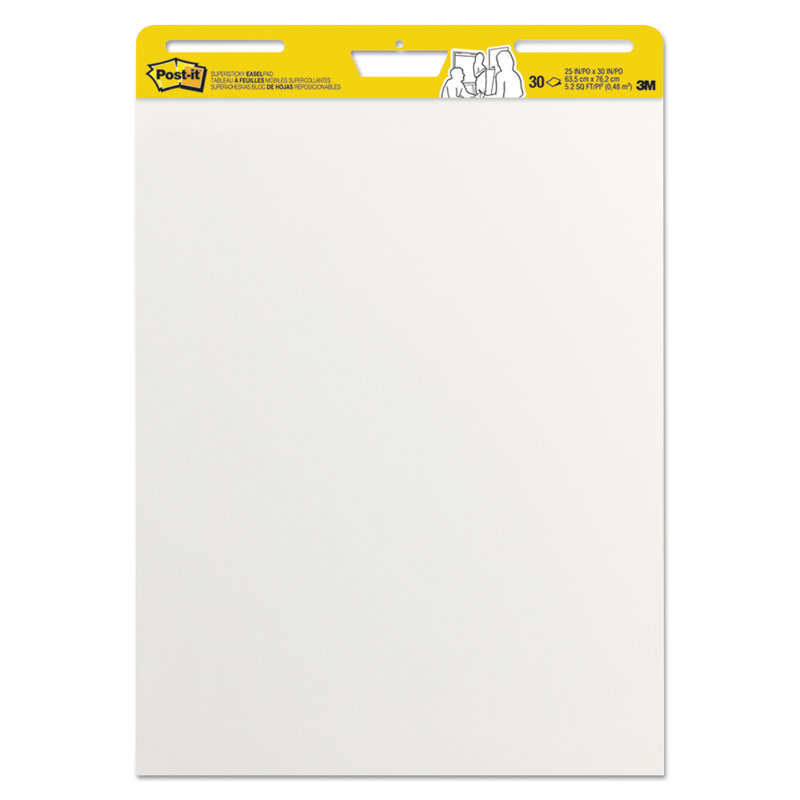 White Self-Adhesive Repositionable Flip Chart Pad, 25 x 30 Inches