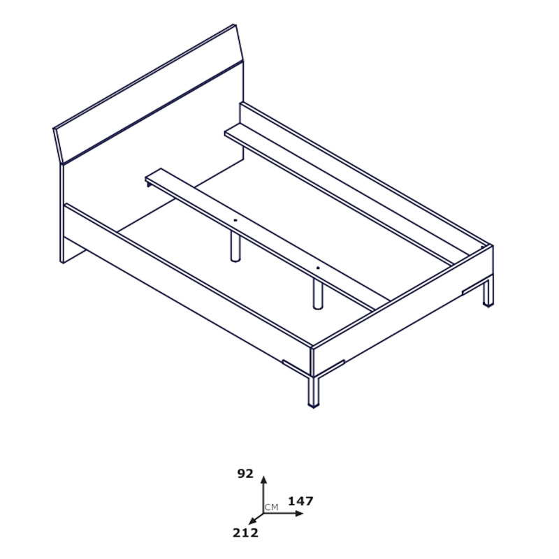 Privilegio Sleigh Bed, European Double (140 x 200 cm)