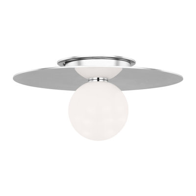 Single Light Glass Flush Mount