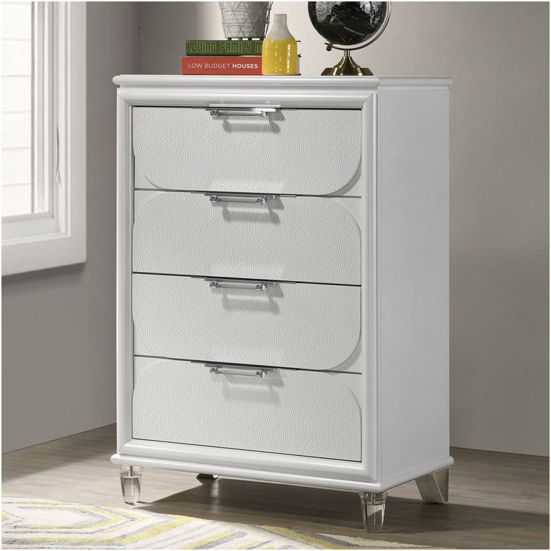 Commode 5 pièces Contemporary Glam Pearl White