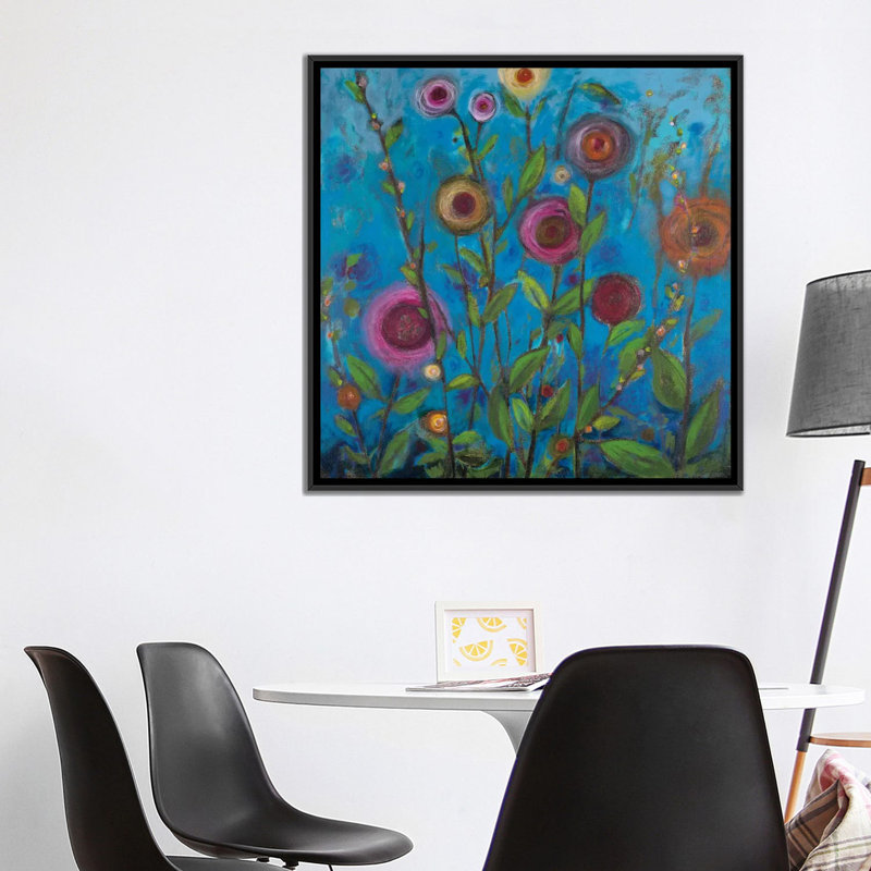« minuit crépuscule », reproduction d’art sur toile, H 18 po x l 18 po x P 1,5 po, Toile avec cadre noir, Pas de tapis