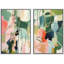 «Pastel Watercolor Green», 2 pièces sur toile-99016122-99016123