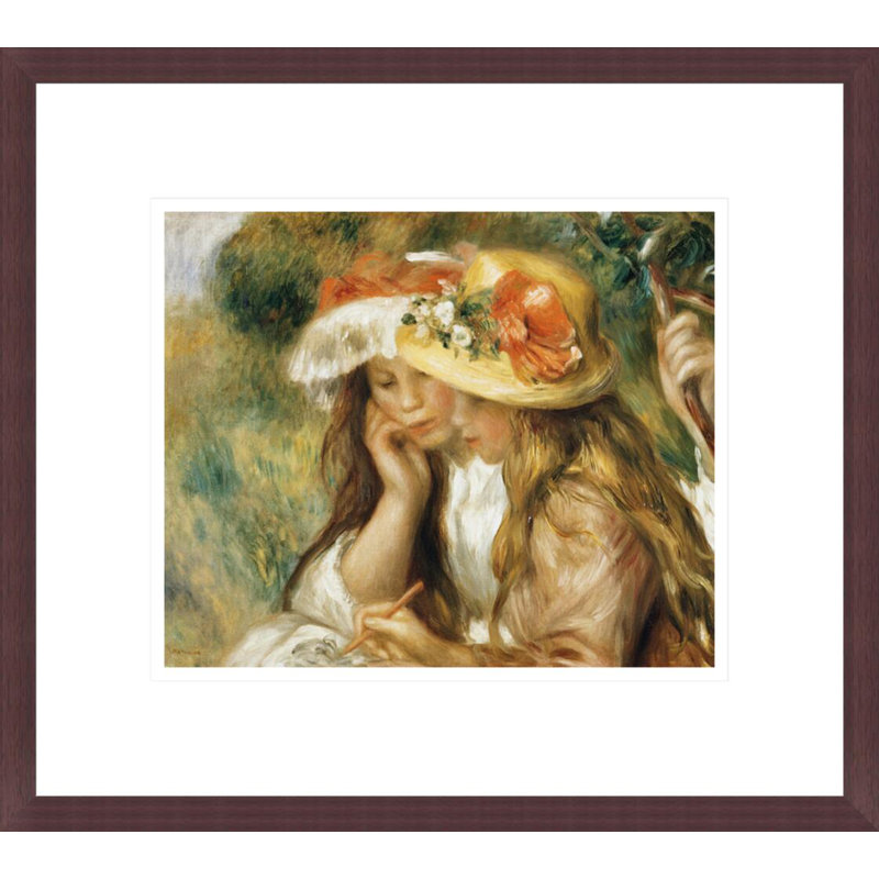 Deux filles, dessin de Pierre-Auguste Renoir, impression giclée encadrée, H 13,75 po x l 15,41 po