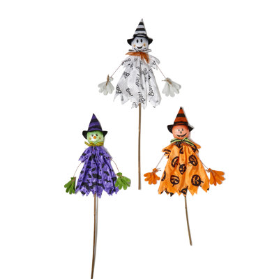 42" Halloween Figures Garden Stake, Set of 3
