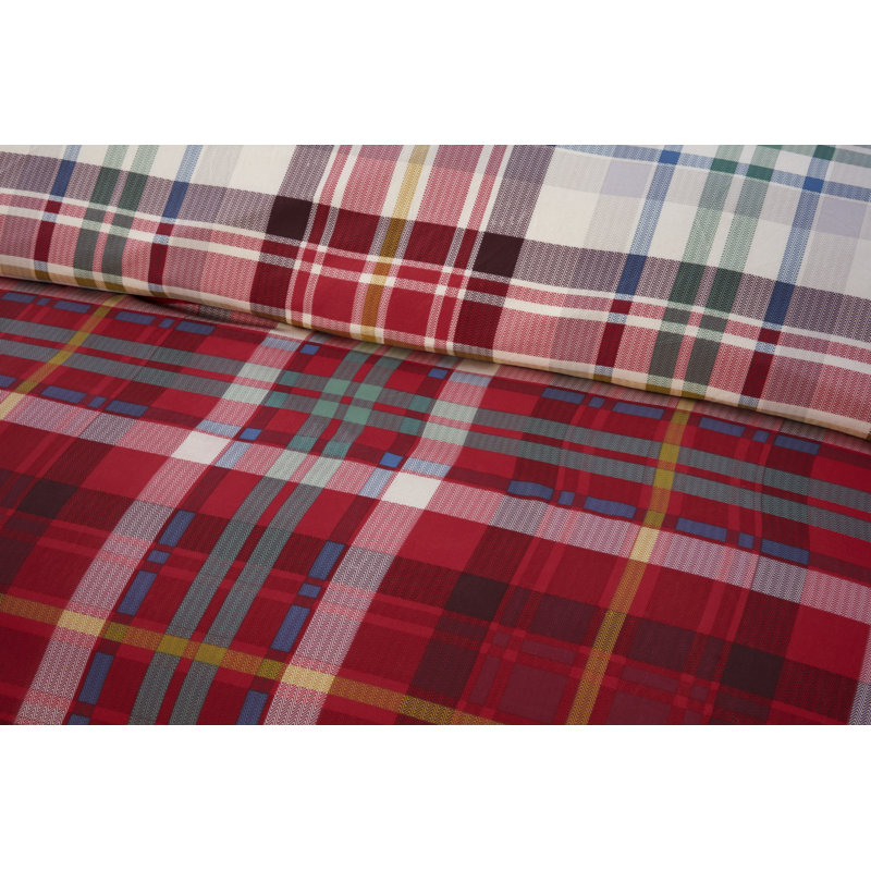 Regalia MF Complete Set Double Red, King Duvet Cover Set + 3 Additional Pieces, Red Argyle