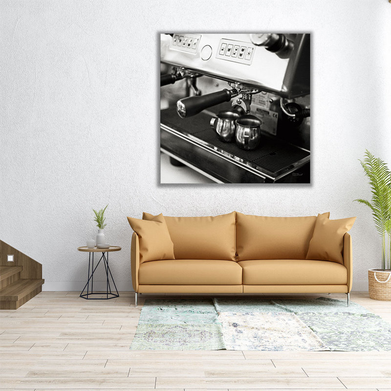 «Coffeehouse I Black and White», reproduction d'art sur toile, H 12 po x l 12 po