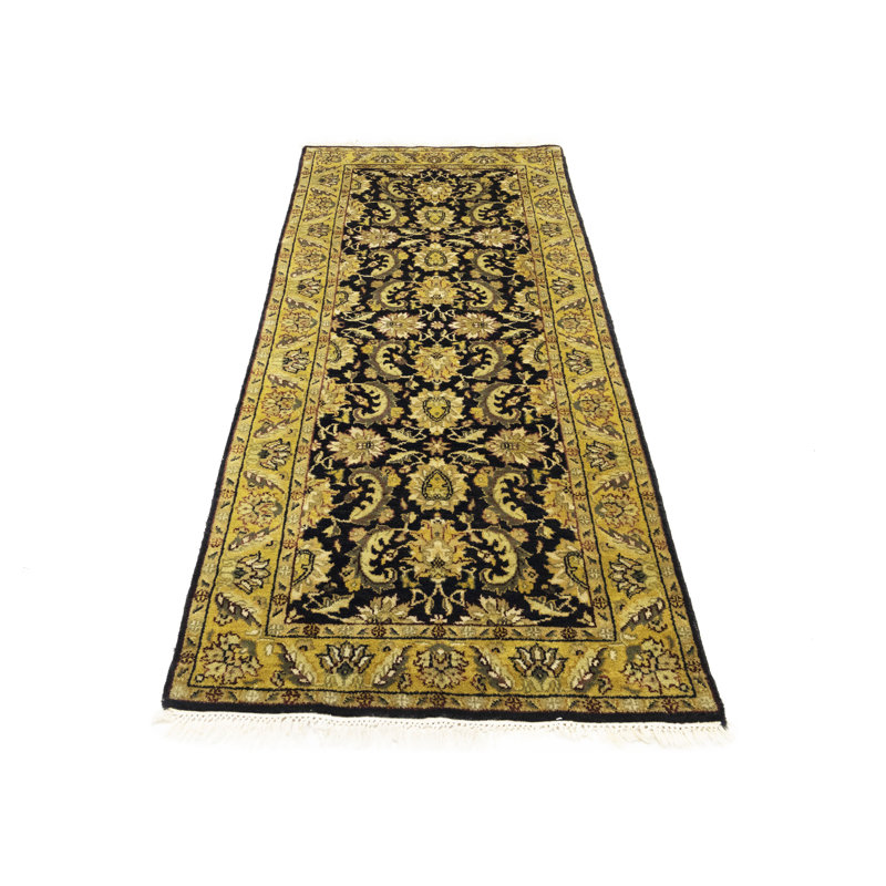 Tapis de couloir oriental noir 3 x 8 Agra Jaipur