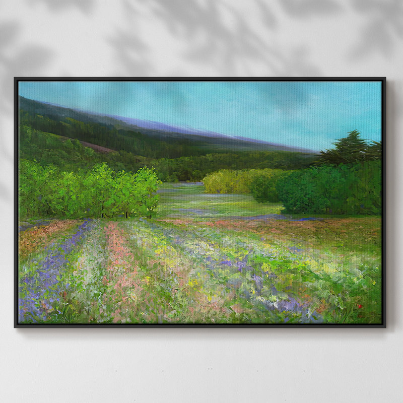 " Spring ", 27" H x 41" W x 2" D, Black