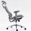 Chaise de bureau à haut dossier avec filet respirant, lombaire réglable et design artistique gris, dossier en tissu d'ameublement en nylon, couleur, rembourrage en mousse-1970125003-1970125000