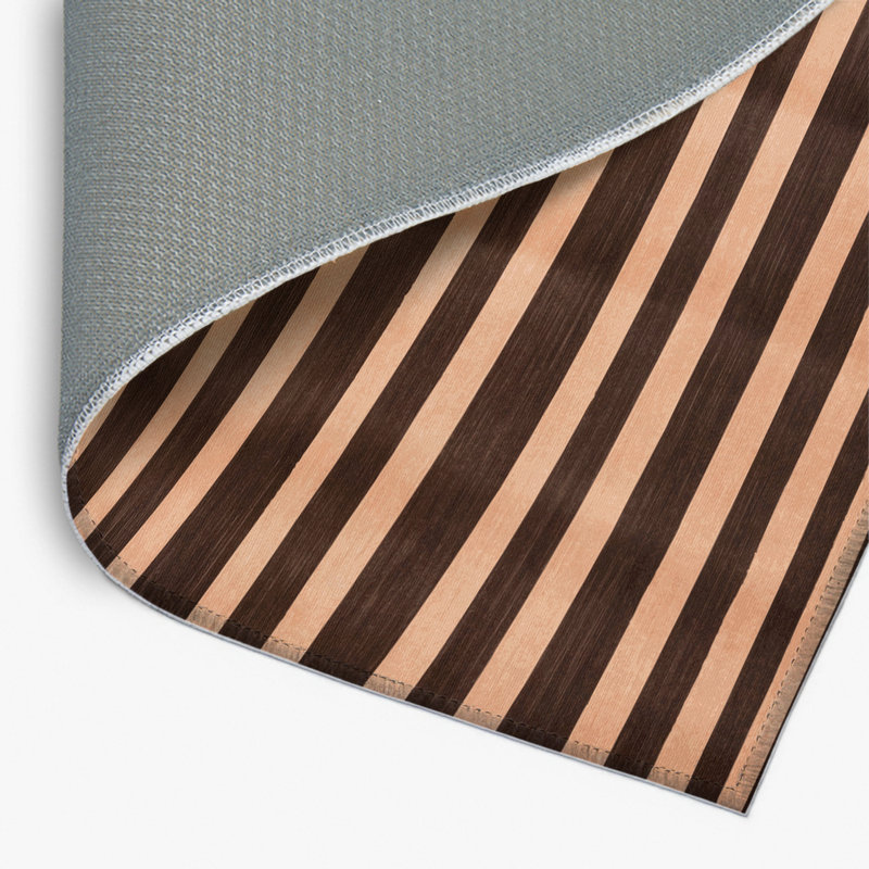 HorizontalStripes Black Indoor and Outdoor Area Rug, Rectangle 4' x 6'