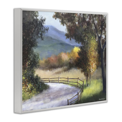 Abat-jour d'automne et art giclée sur sentier, design par David Swanagin