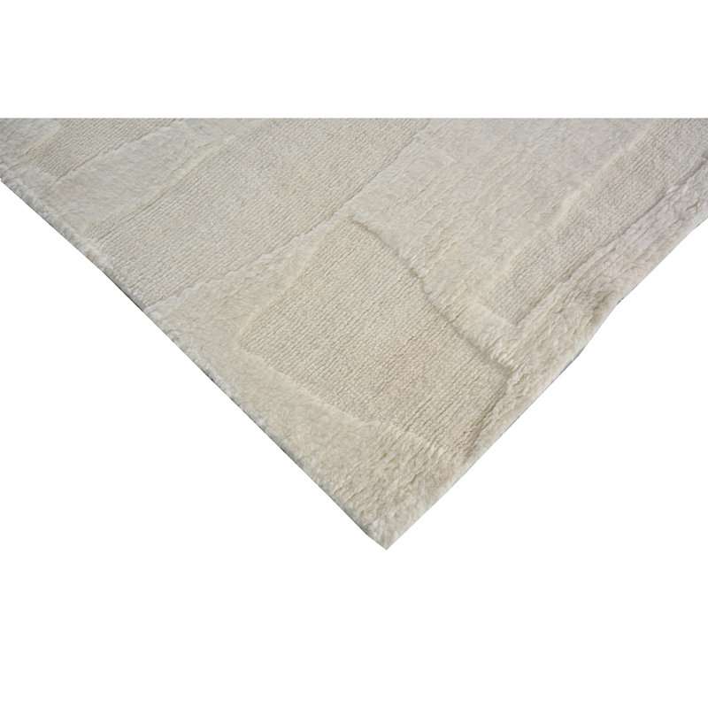 Wool Area Rug in Ivory, Rectangle 9' x 12'