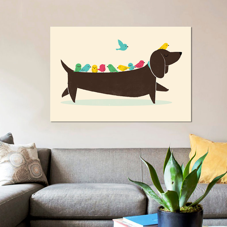 «Bird Dog», impression sur toile, H 26 po x l 40 po x P 1,5 po, Toile tendue, Pas de tapis