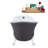 55" Streamline Clawfoot Soaking Acrylic Bathtub With Drain, Clawfeet, and Bamboo Tray-76099835-66367039