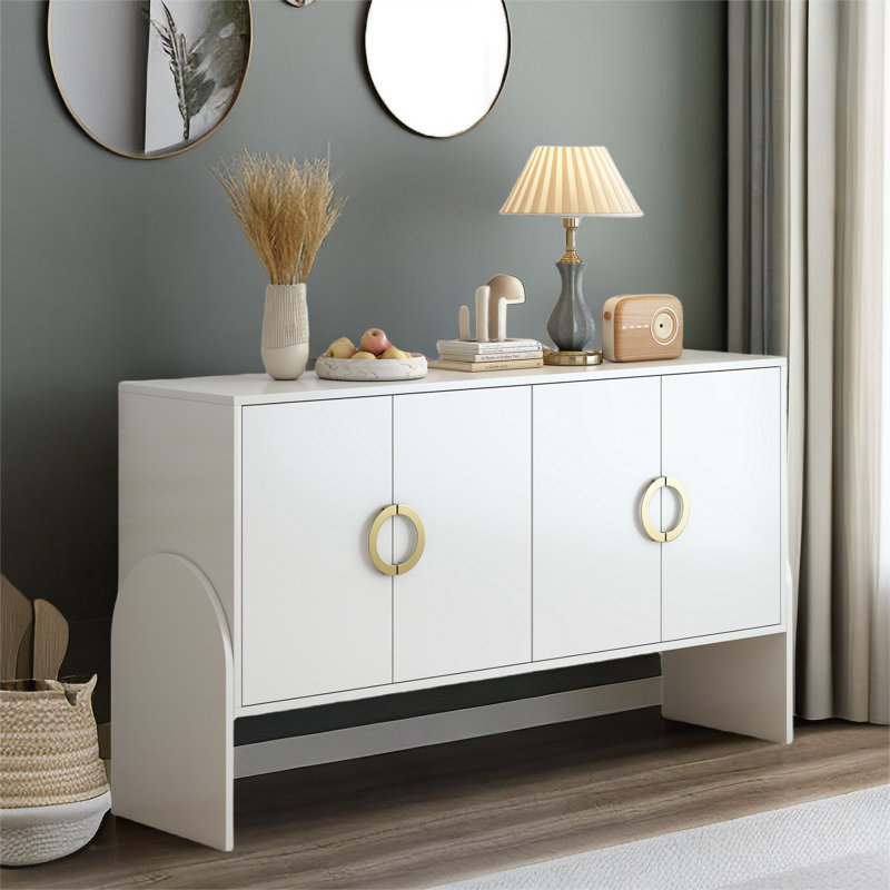 Yisselle 61'' Wide Four-Door Sideboard with Metal Handle and Adjustable Shelf, Navy