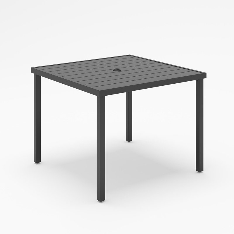 37" Long Outdoor Square Iron Dining Table