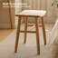 Tabouret d'appoint en chêne massif de 17,72 po avec siège courbé pour chambre à coucher et salon-1753812578