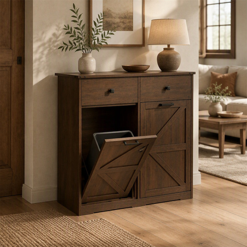 Armoire à poubelle à double basculement Farmhouse Farmhouse