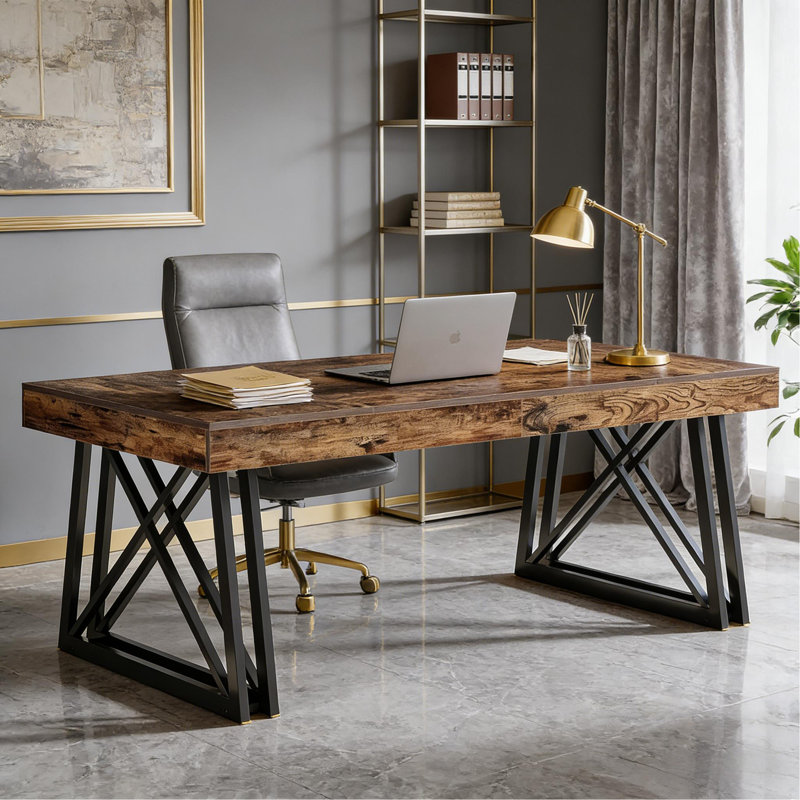Bureau de direction rétro, bureau d'ordinateur, bureau (table seulement)