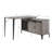 L-Shape Writing Desk With Storage Cabinet, Gray Oak And Black Finish | Gift Idea-620895705
