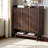 Hornbuckle Mid Century Modern Wood 15 Pair Shoe Cabinet, 46.5'' H X 41.8'' W X 13.4'' D