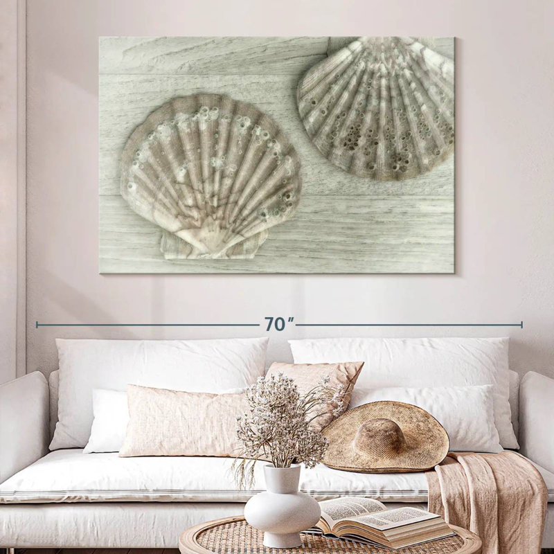 Deux très grandes coquilles de pétoncles Aletra, H 34 po x l 51 po