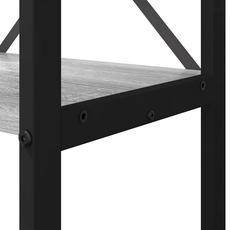 Steel Bookcase, Grey, (5 Shelves) 188cm H x 80cm W x 30cm D
