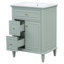 Meuble-lavabo en bois vert avec lavabo, rangement spacieux moderne