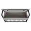 Banc de couloir rectangulaire moderne 42 po avec stratifié gris et chevilles en métal noir pour le rangement